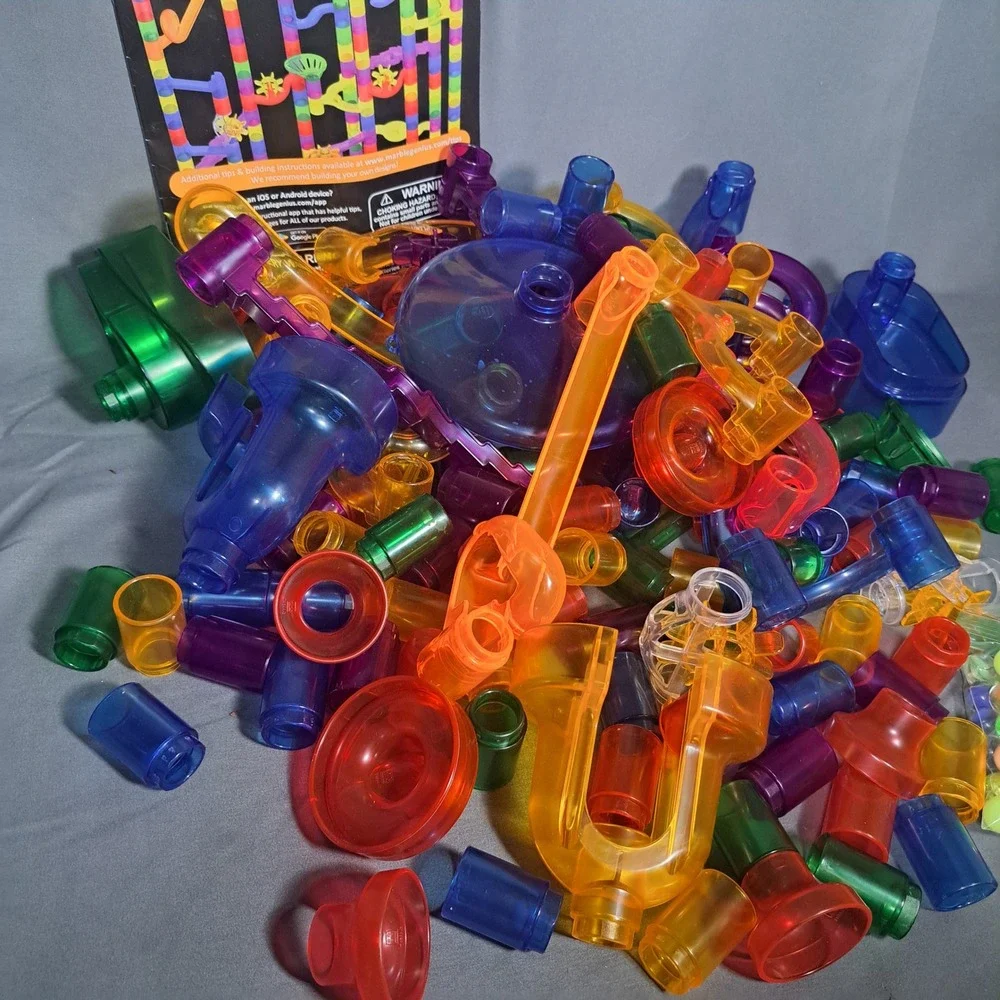 Marble Genius Marble Run Translucent Glow Building Toy STEM Fun Kids 190+ Pieces